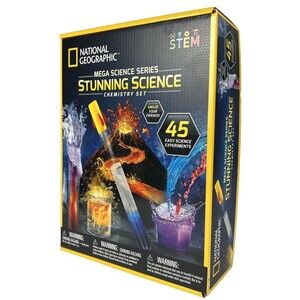 National Geographic STUNNING SCIENCE Chemistry Set 45 Easy Experiments OPEN BOX